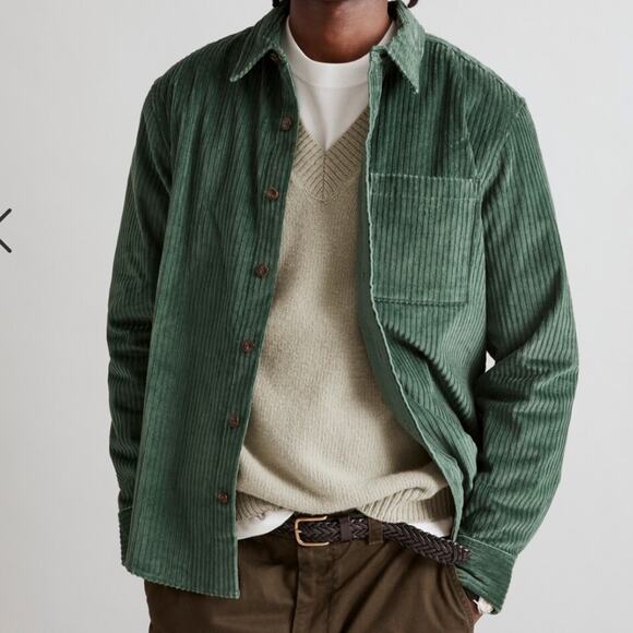 Madewell Other - Madewell Men’s Corduroy Easy Long Sleeve Shirt Green Medium NWT